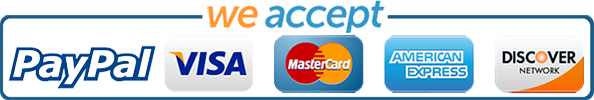 We accept all major credit cards and paypal